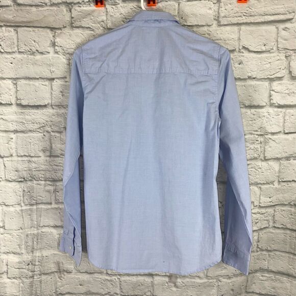 Abercrombie & Fitch button down dress shirt w/button cuffs like new blue sz Med - Picture 5 of 5
